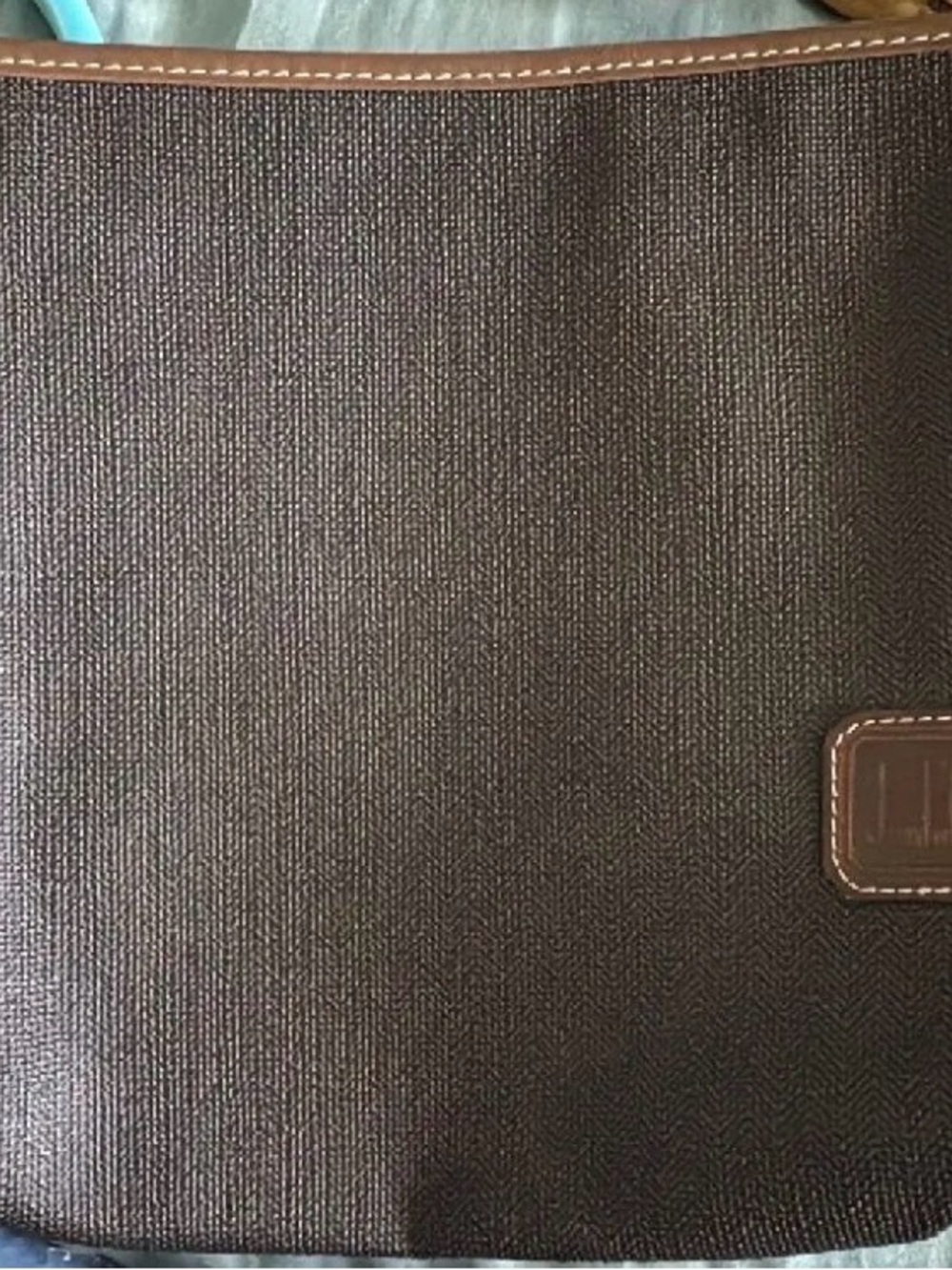 Dunhill Brown Canvas Travel Tote with Tan Leather Trim